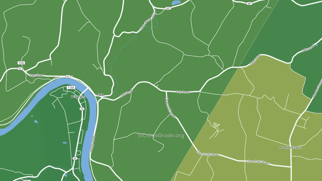 West Falls, PA Map of Vandalism Rates