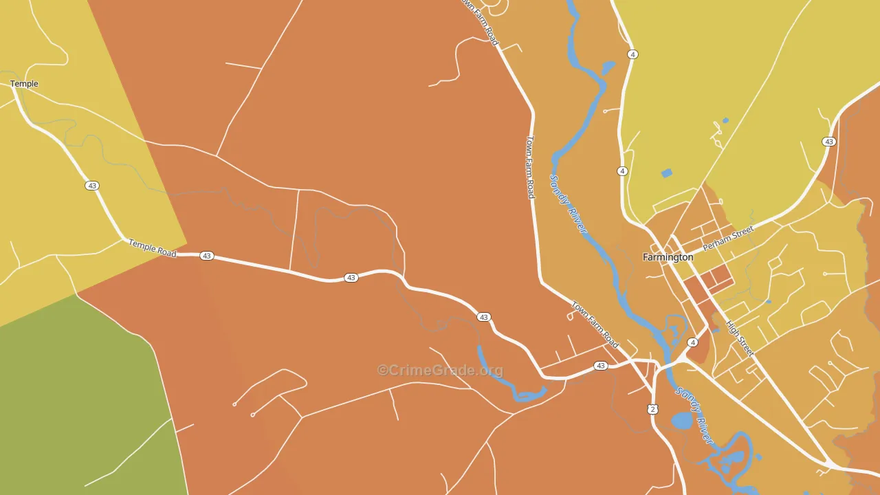 West Farmington, ME Map of Vandalism Rates