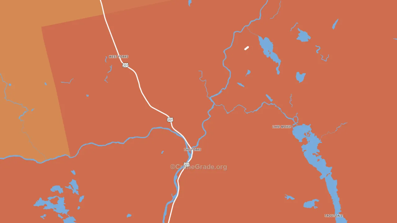 West Forks, ME Map of Vandalism Rates