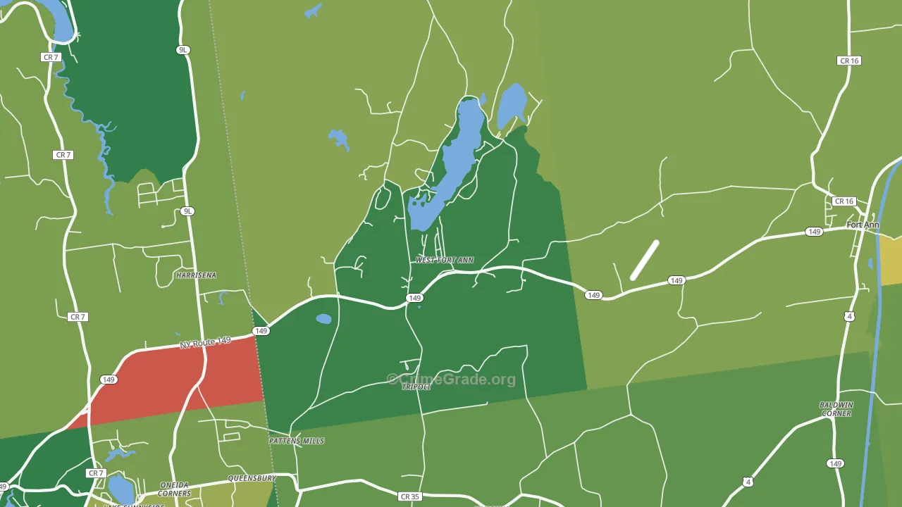 West Fort Ann, NY Map of Vandalism Rates