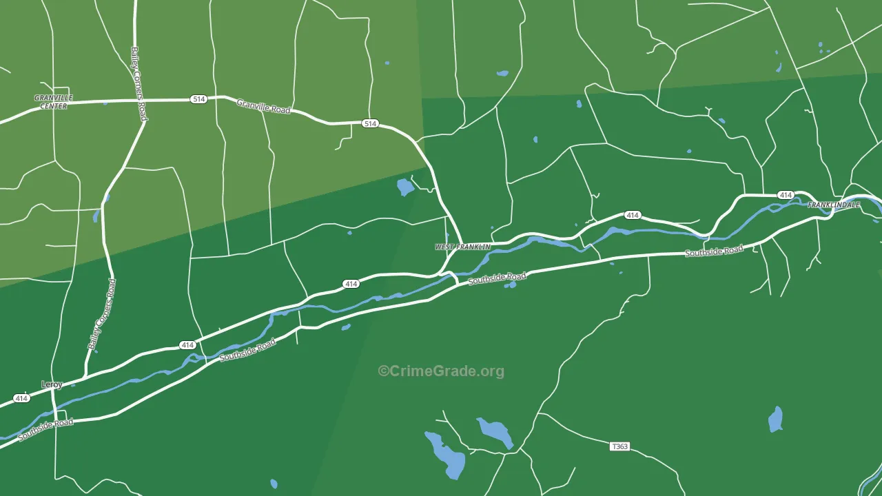 West Franklin, PA Map of Vandalism Rates