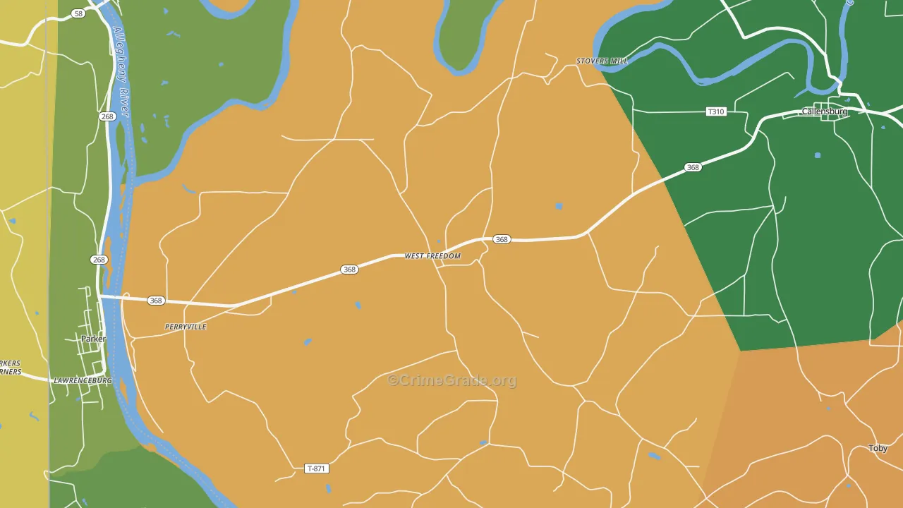 West Freedom, PA Map of Vandalism Rates