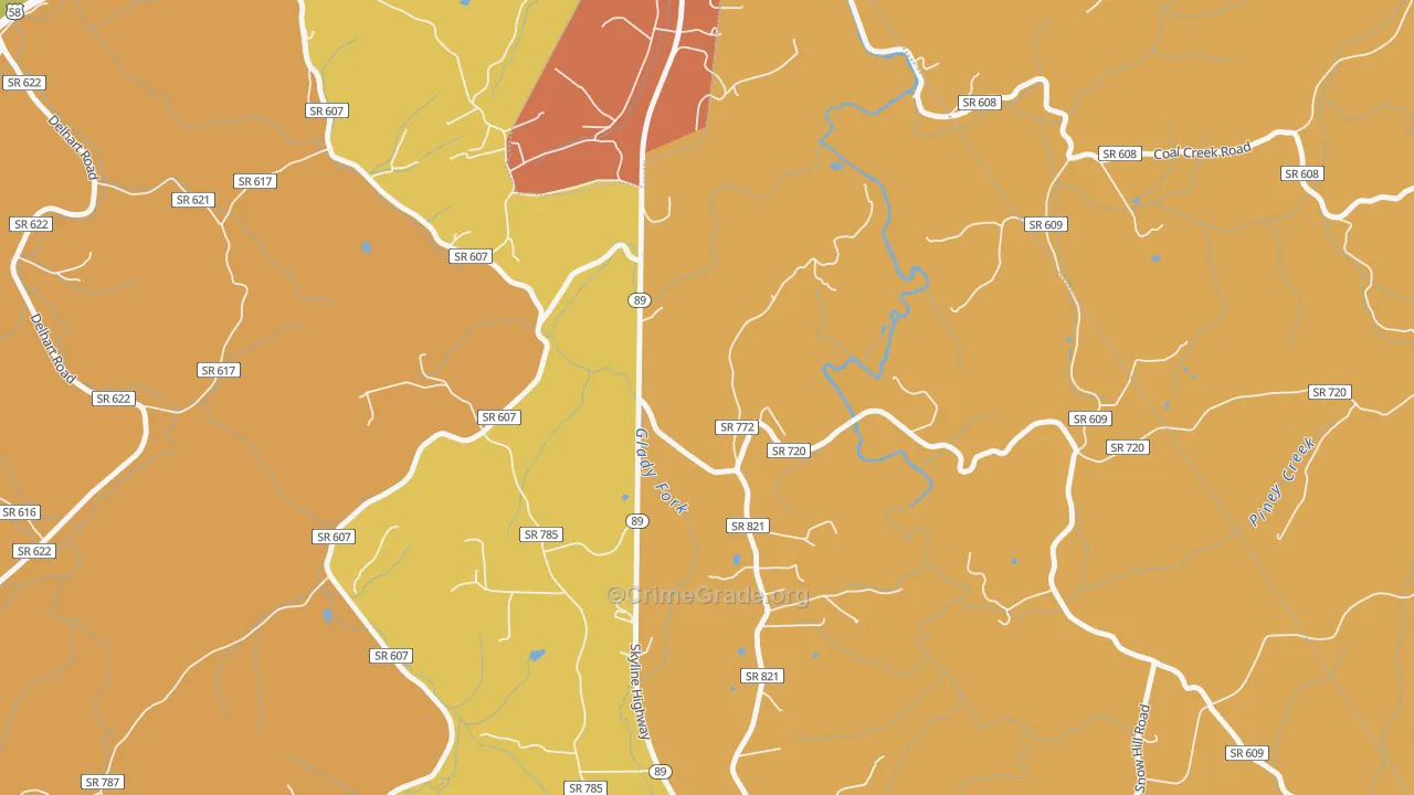 West Galax, VA Map of Vandalism Rates