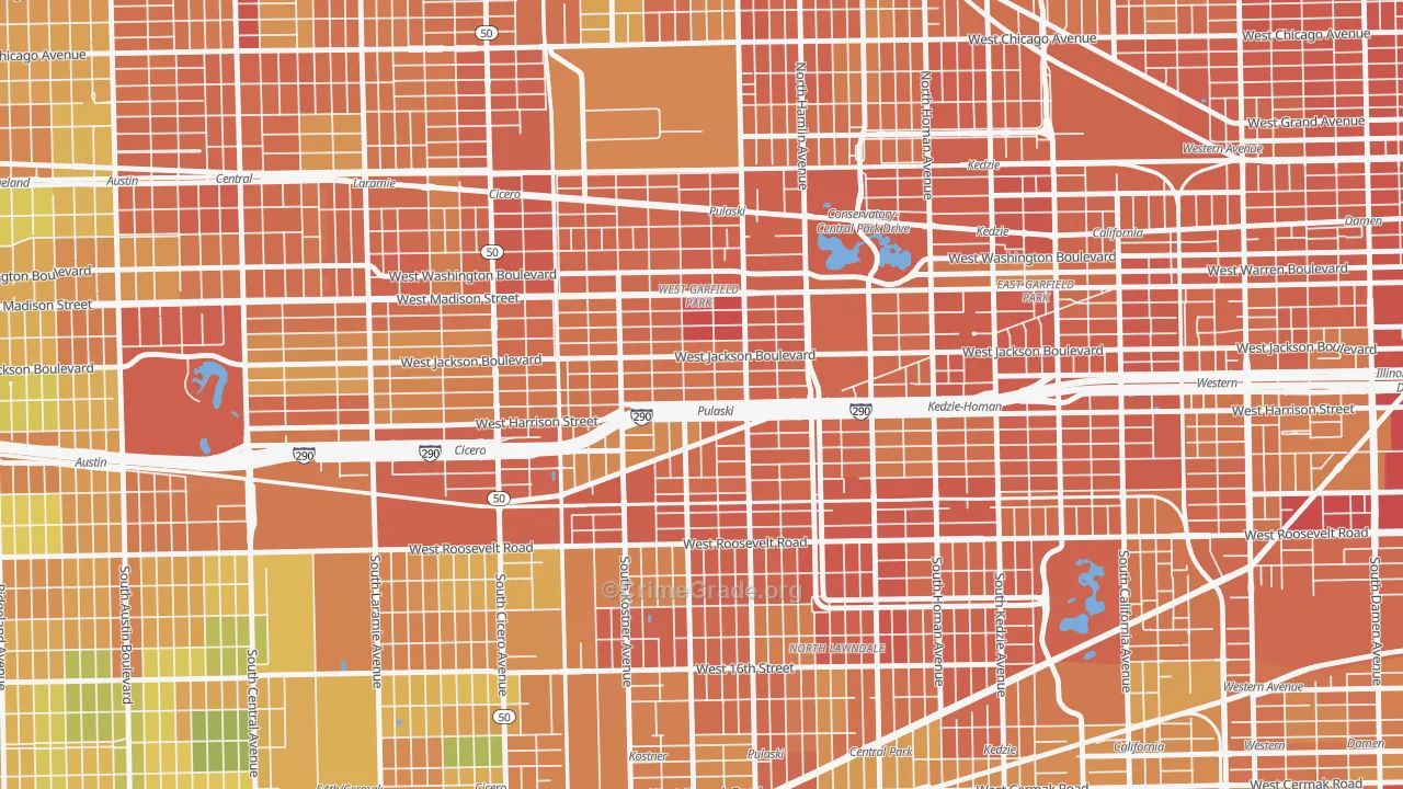 West Garfield Park, Chicago, IL Map of Vandalism Rates