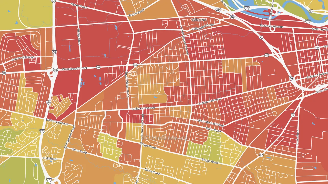 West Gate, Columbus, OH Map of Vandalism Rates