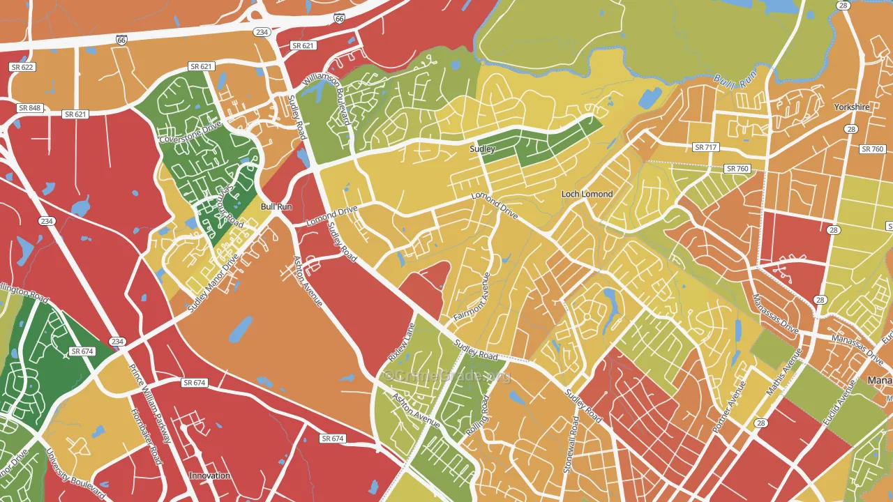 West Gate, Sudley, VA Map of Vandalism Rates