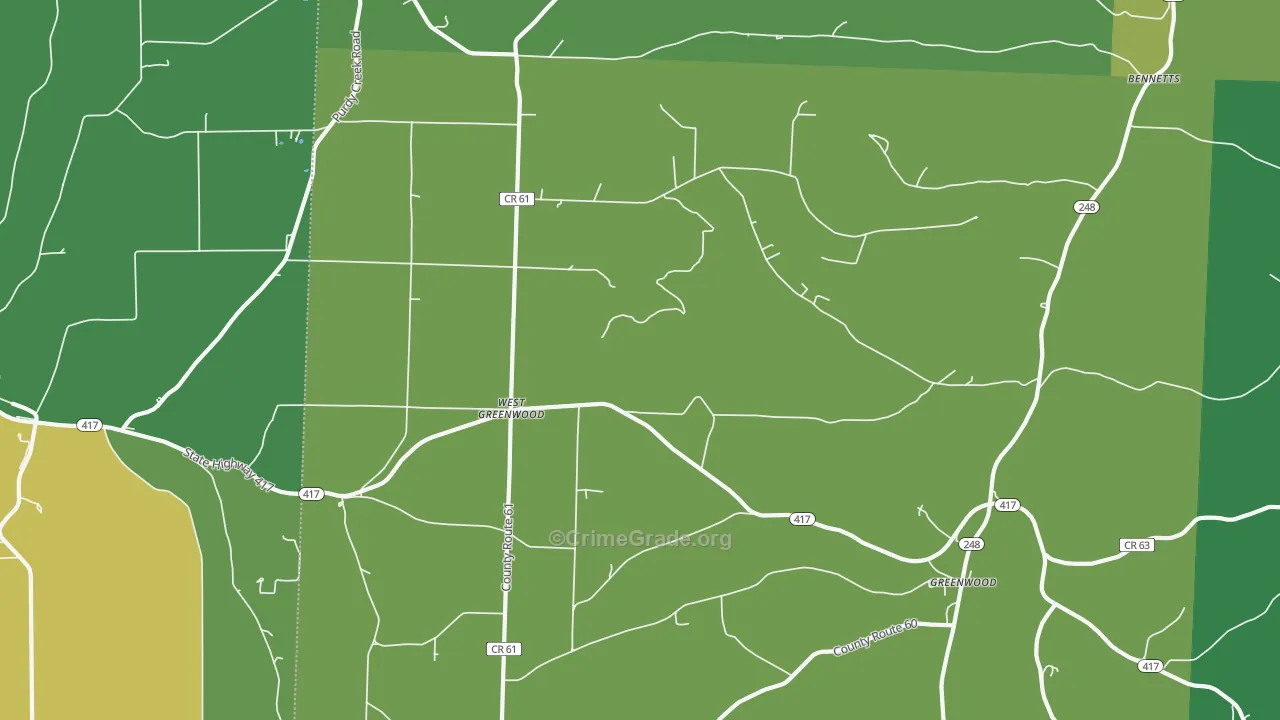 West Greenwood, NY Map of Vandalism Rates