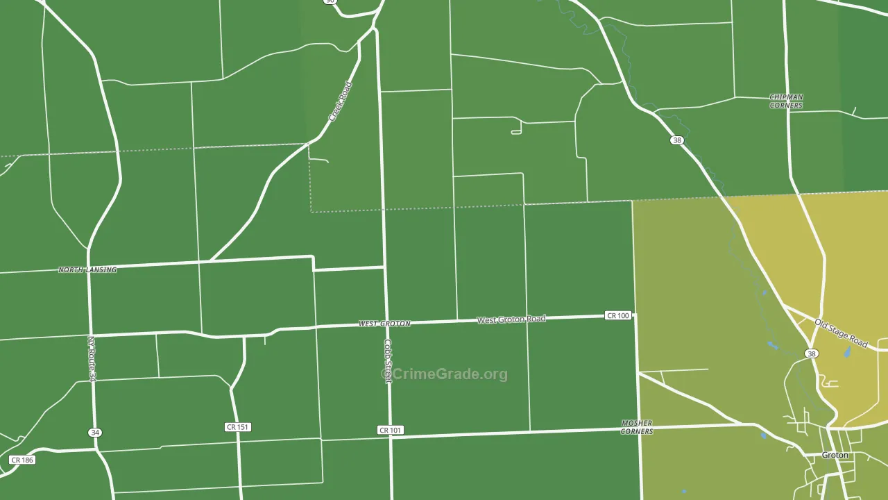 West Groton, NY Map of Vandalism Rates