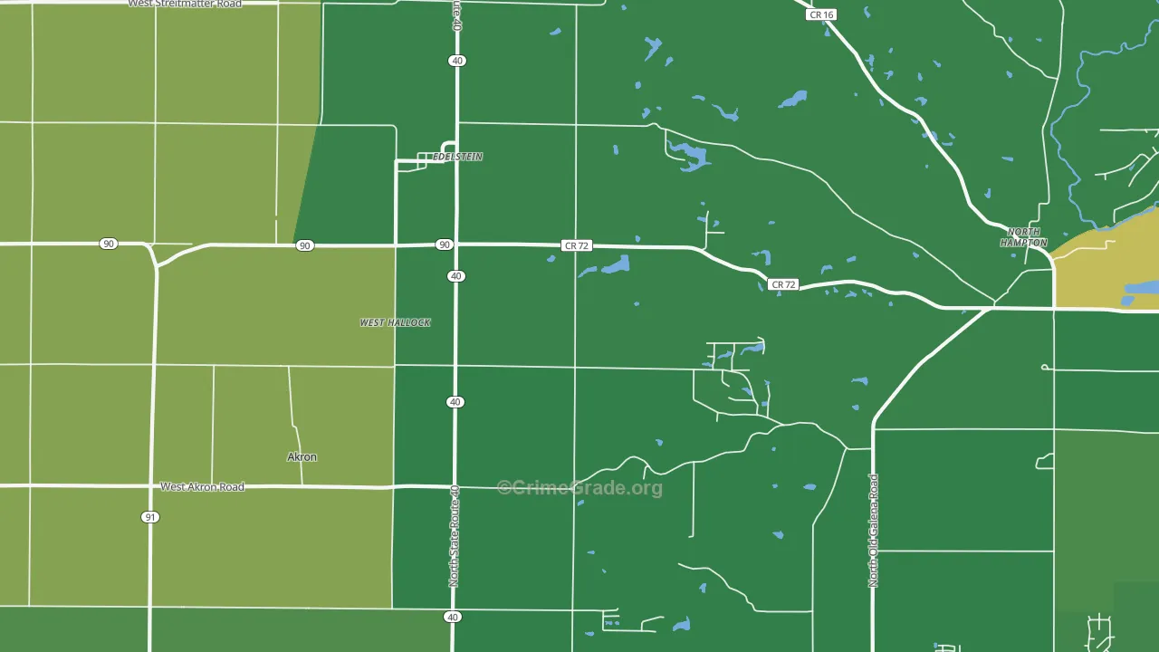 West Hallock, IL Map of Vandalism Rates