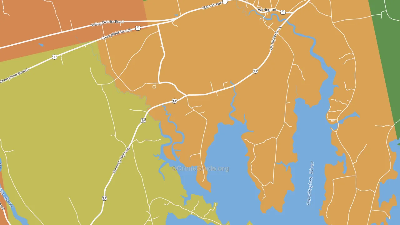 West Harrington, ME Map of Vandalism Rates
