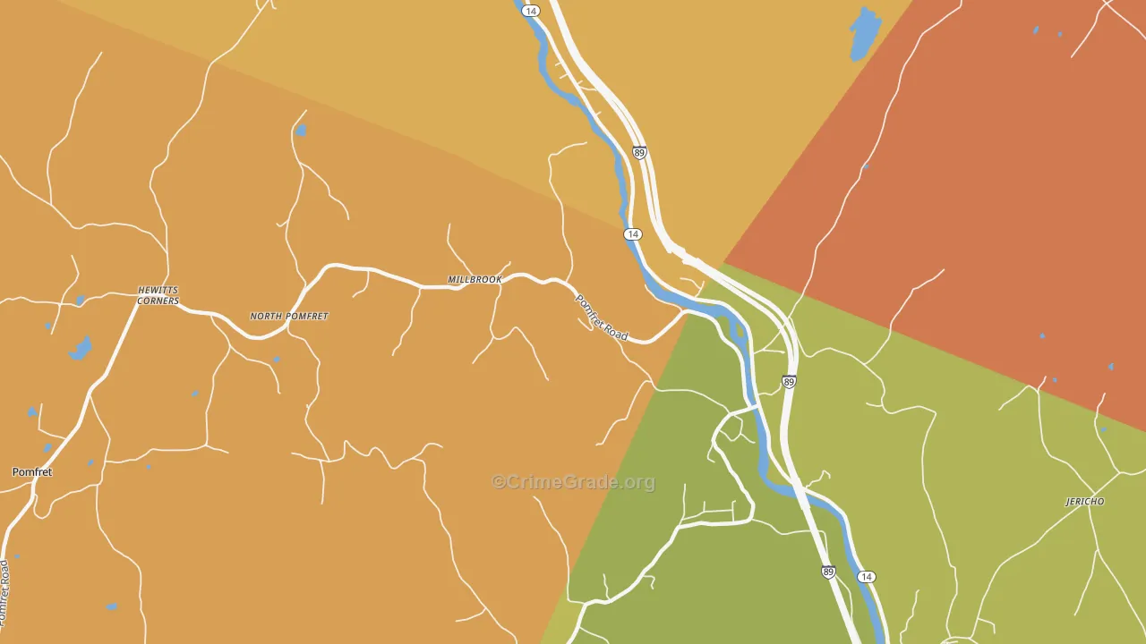 West Hartford, VT Map of Vandalism Rates