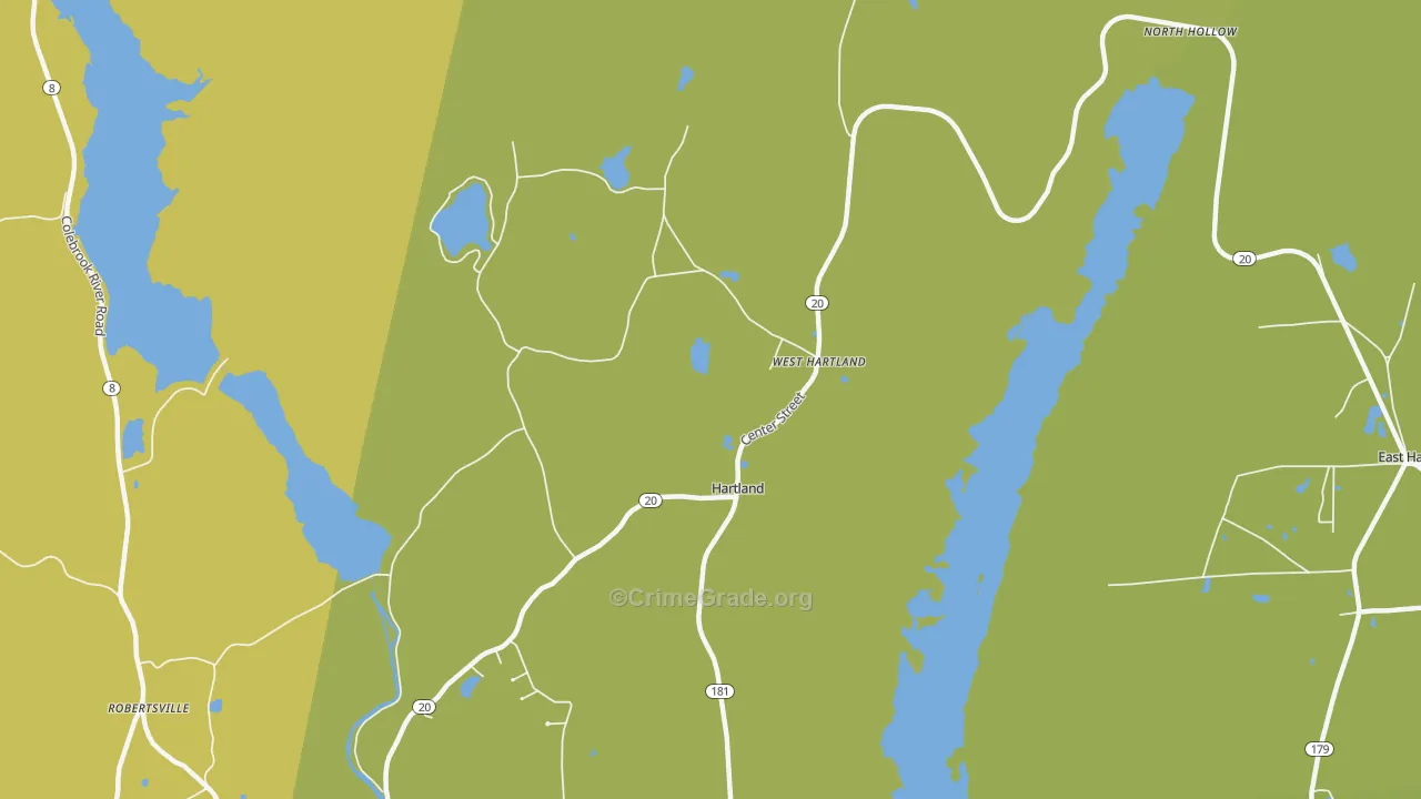 West Hartland, CT Map of Vandalism Rates