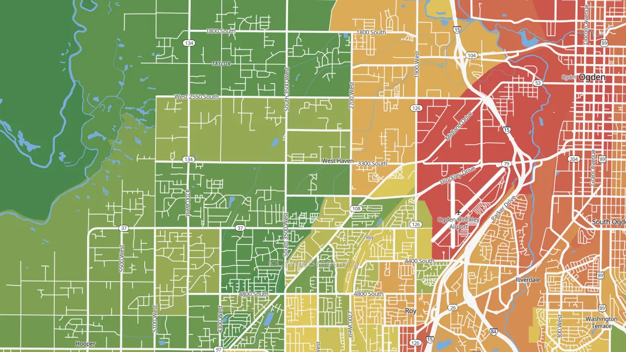 West Haven, UT Map of Vandalism Rates
