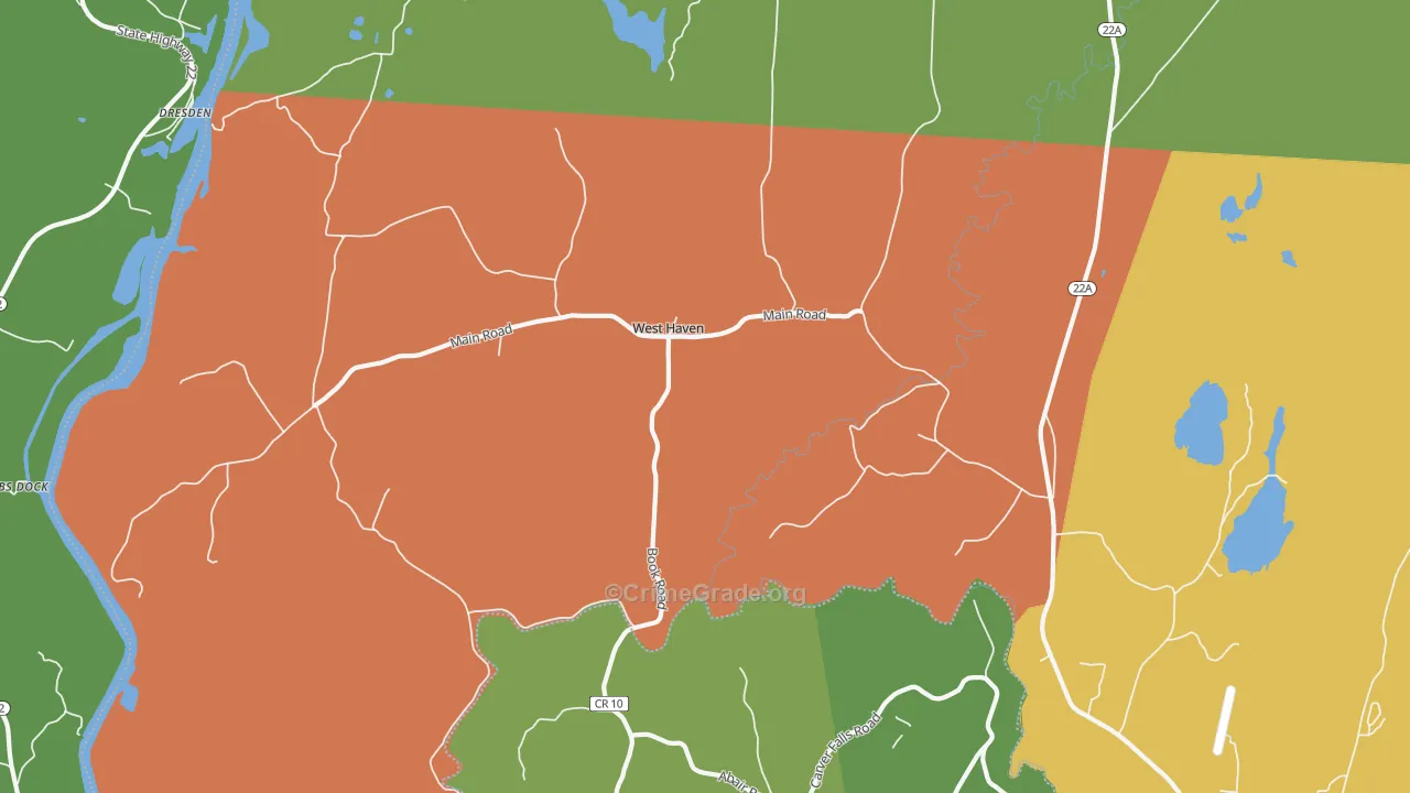 West Haven, VT Map of Vandalism Rates