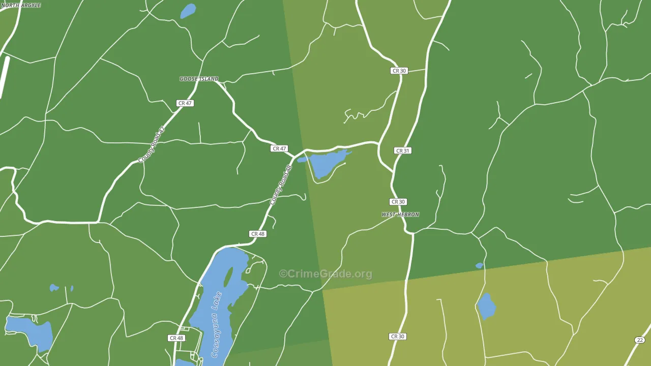 West Hebron, NY Map of Vandalism Rates