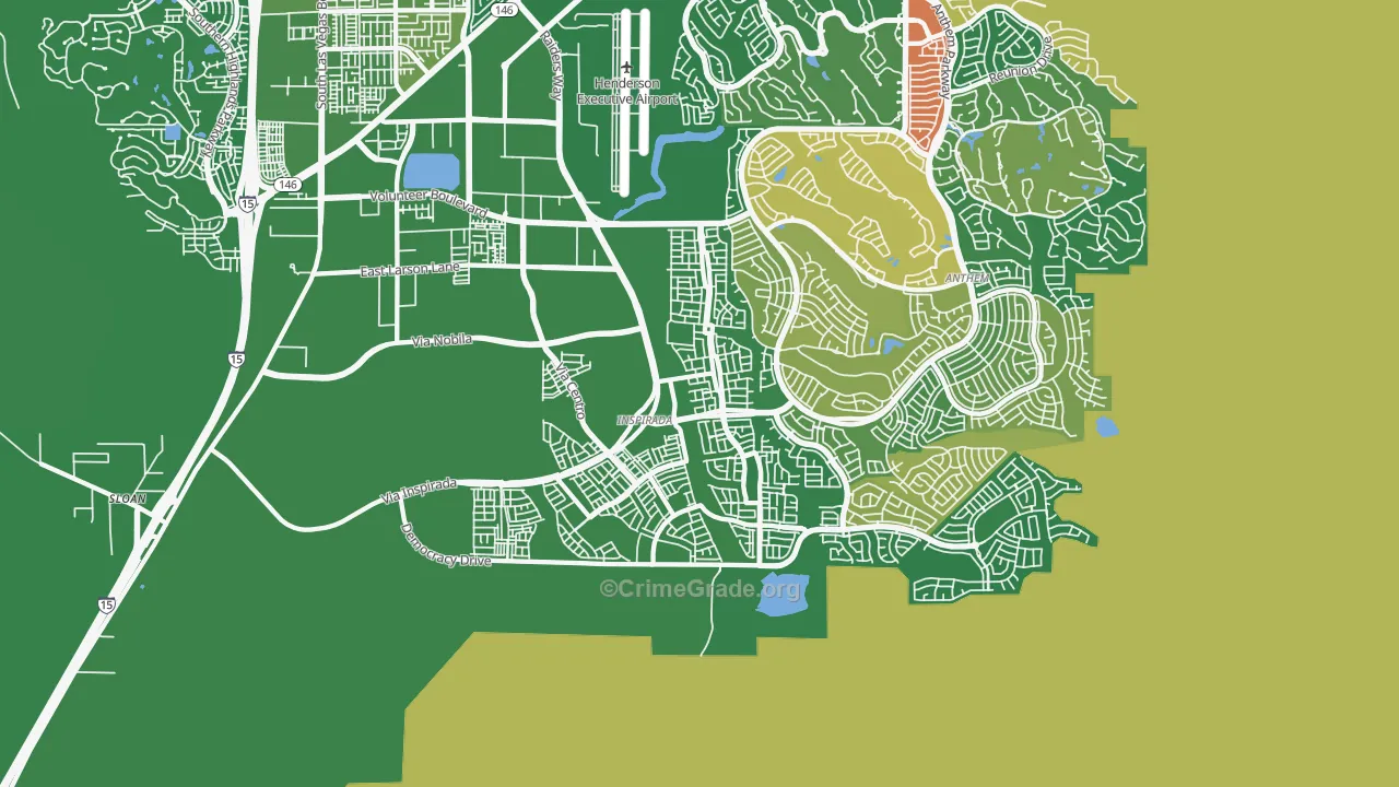 West Henderson, Henderson, NV Map of Vandalism Rates