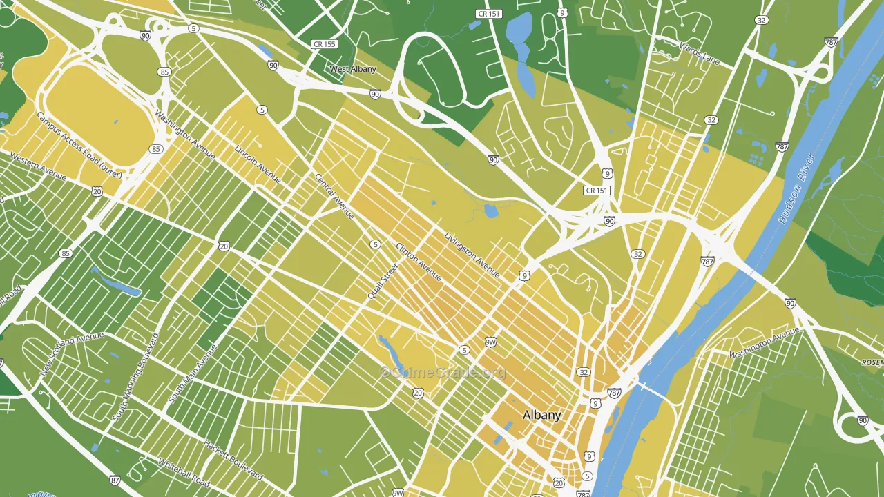 West Hill, Albany, NY Map of Vandalism Rates