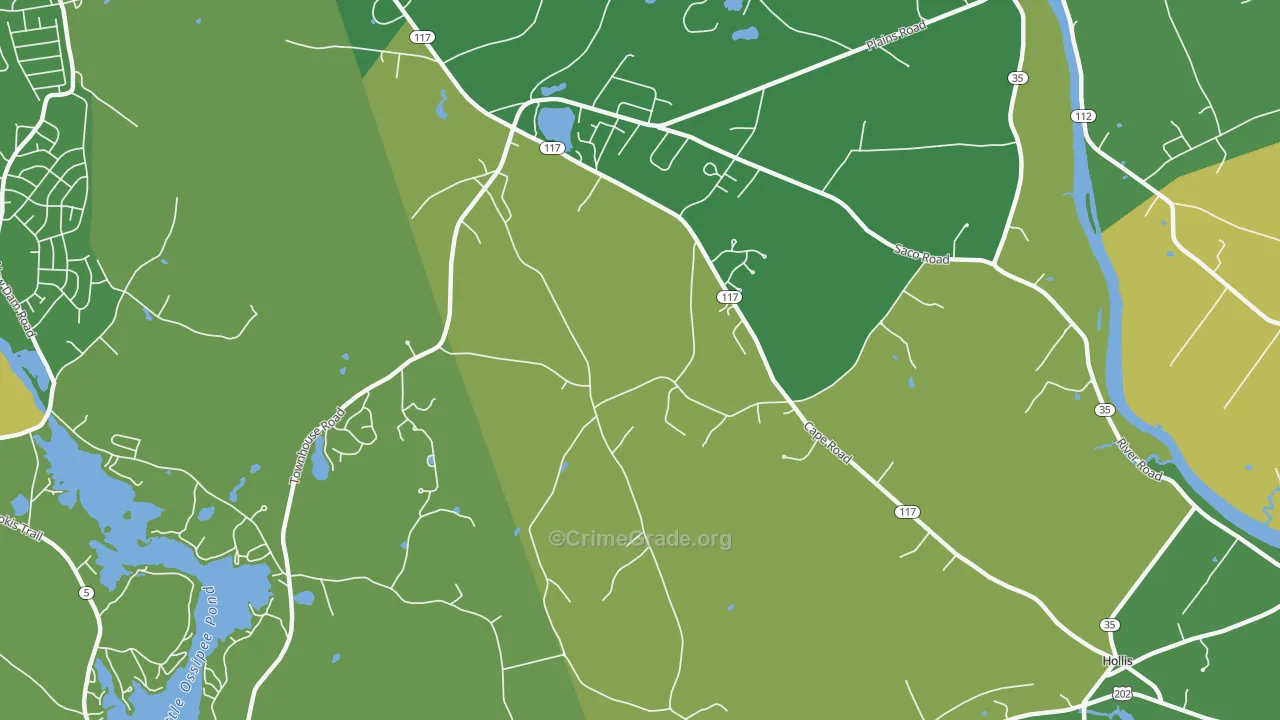 West Hollis, ME Map of Vandalism Rates