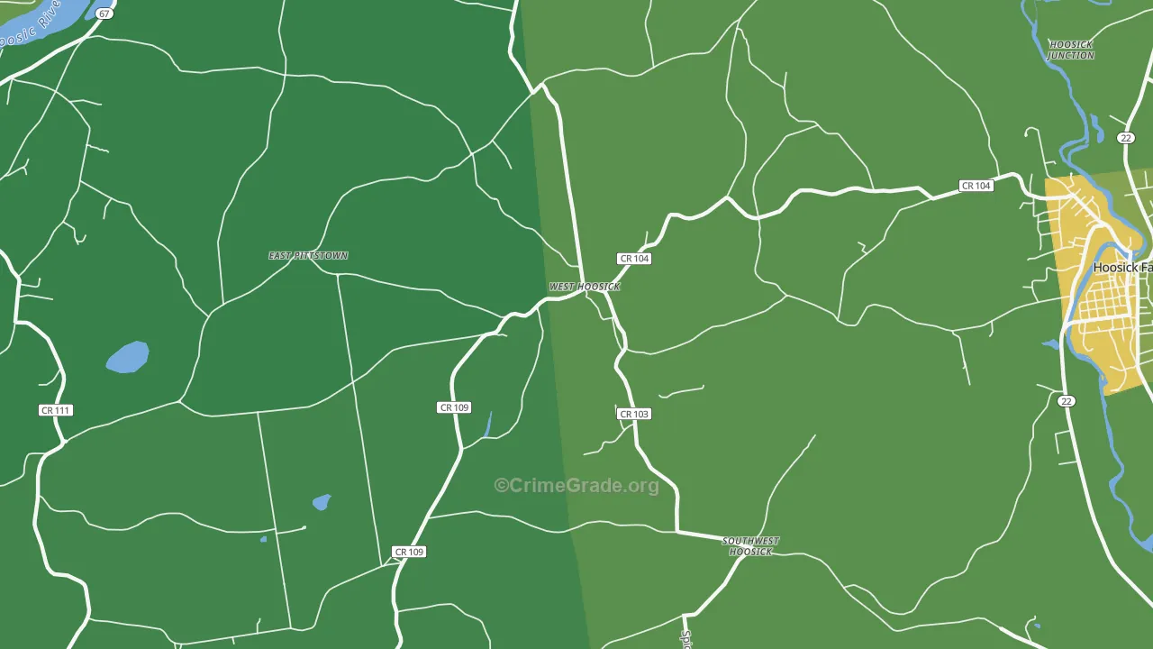 West Hoosick, NY Map of Vandalism Rates