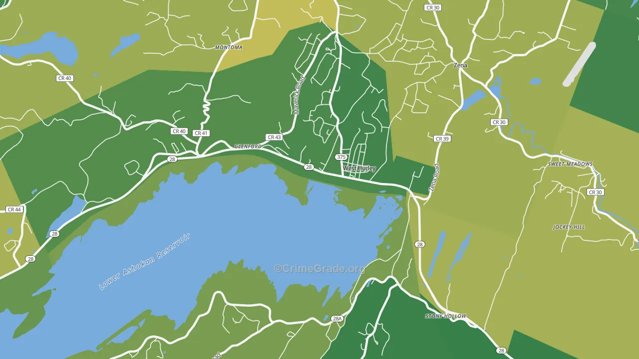 West Hurley, NY Map of Vandalism Rates