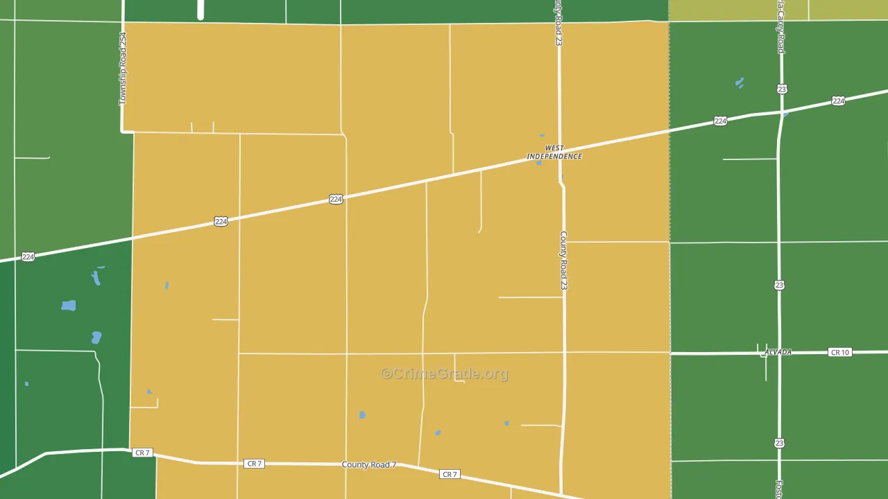 West Independence, OH Map of Vandalism Rates