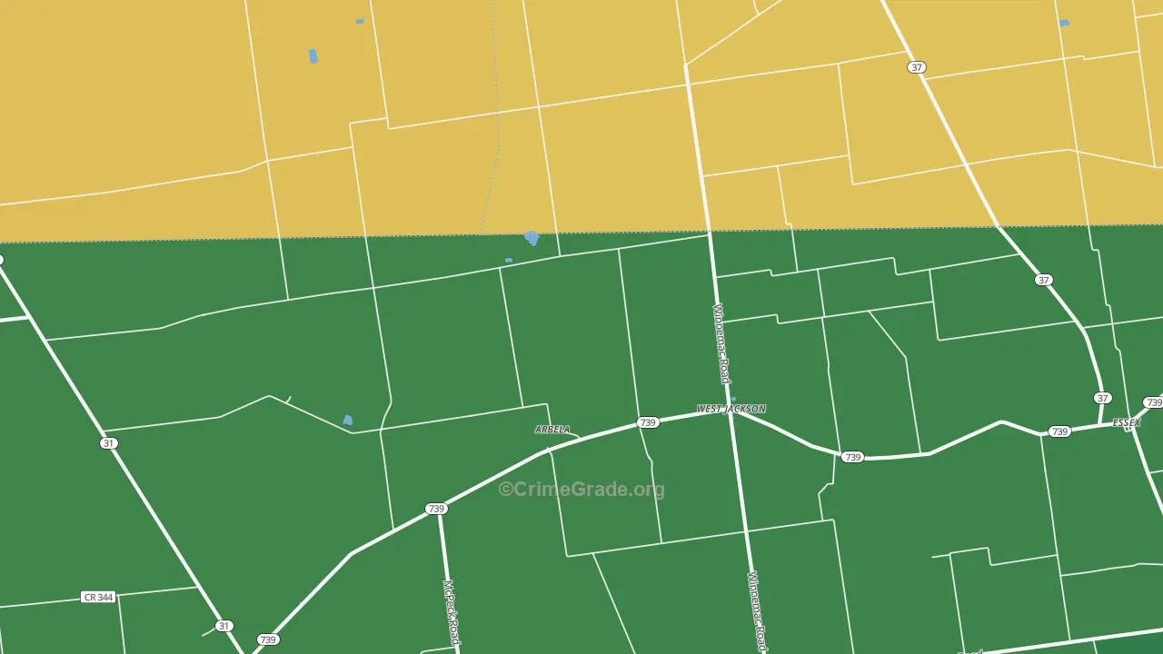 West Jackson, OH Map of Vandalism Rates