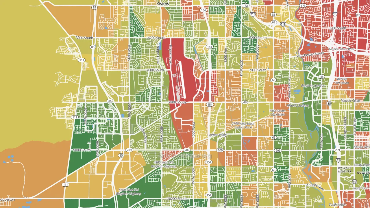West Jordan, UT Map of Vandalism Rates
