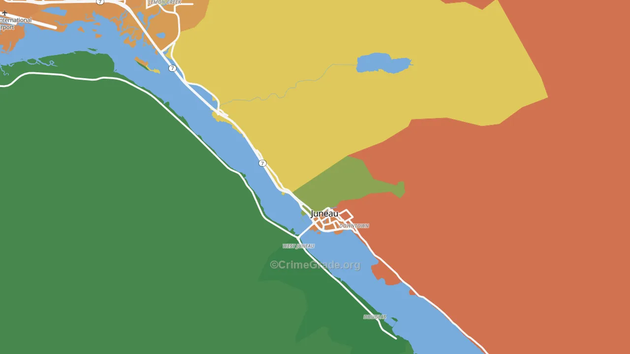 West Juneau, AK Map of Vandalism Rates