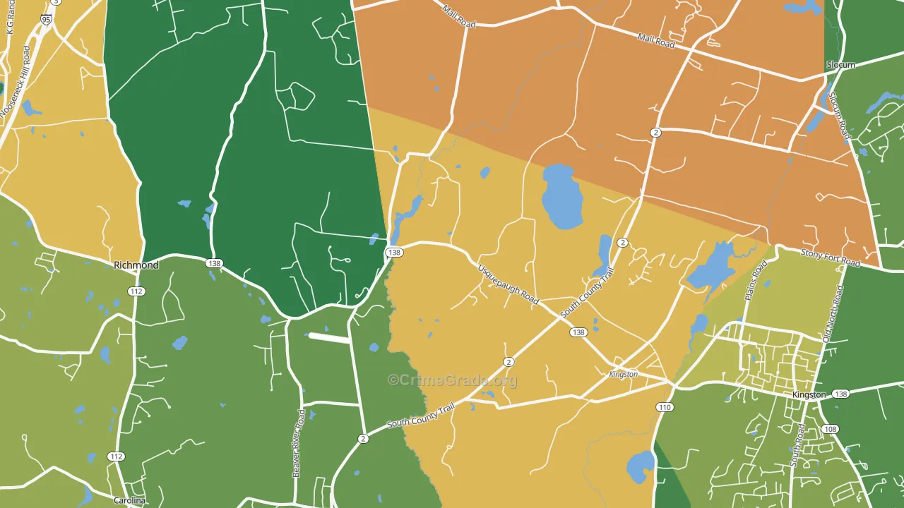 West Kingston, RI Map of Vandalism Rates