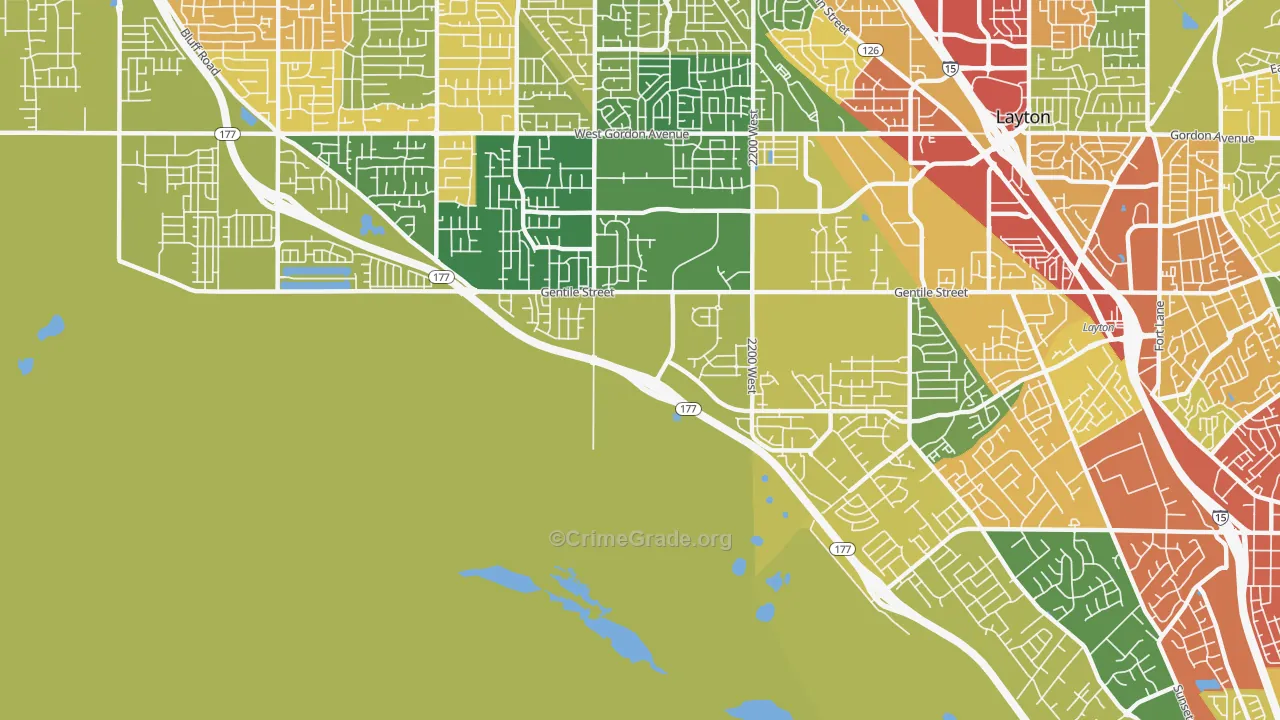 West Layton, UT Map of Vandalism Rates