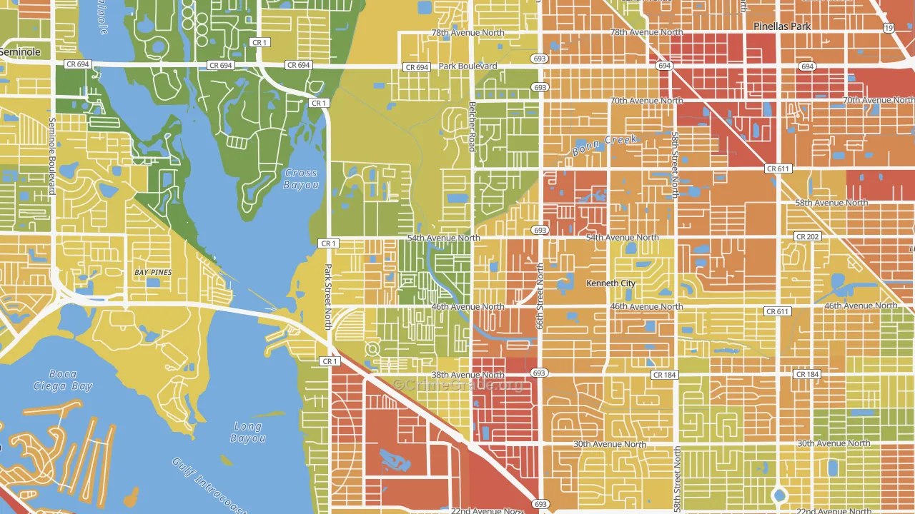 West Lealman, FL Map of Vandalism Rates