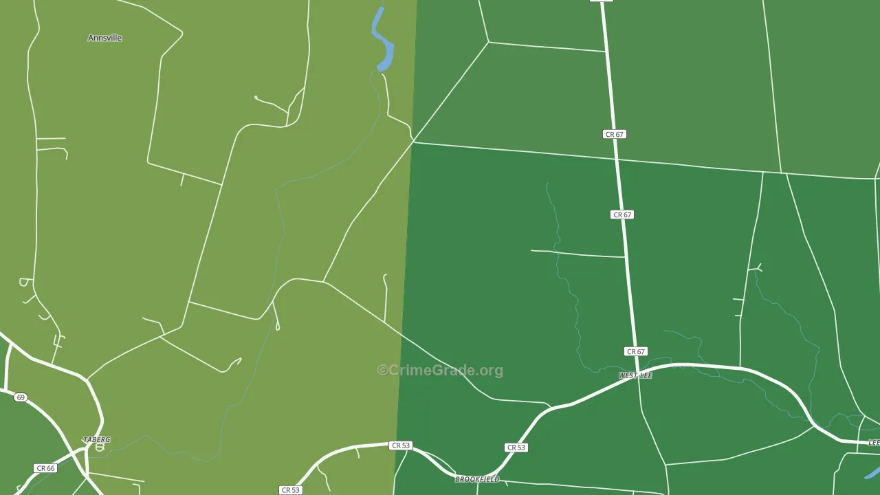West Lee, NY Map of Vandalism Rates