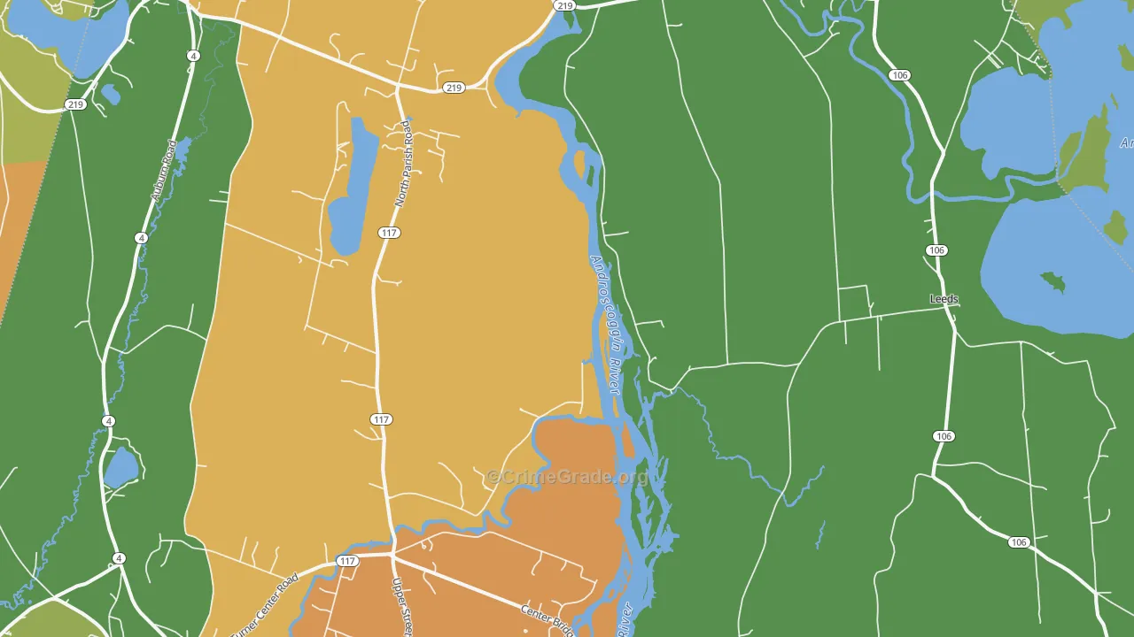 West Leeds, ME Map of Vandalism Rates