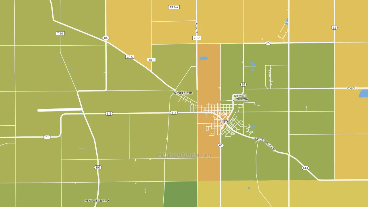 West Leipsic, OH Map of Vandalism Rates