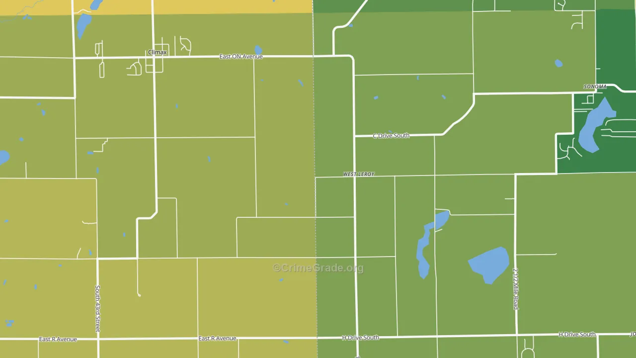 West Leroy, MI Map of Vandalism Rates