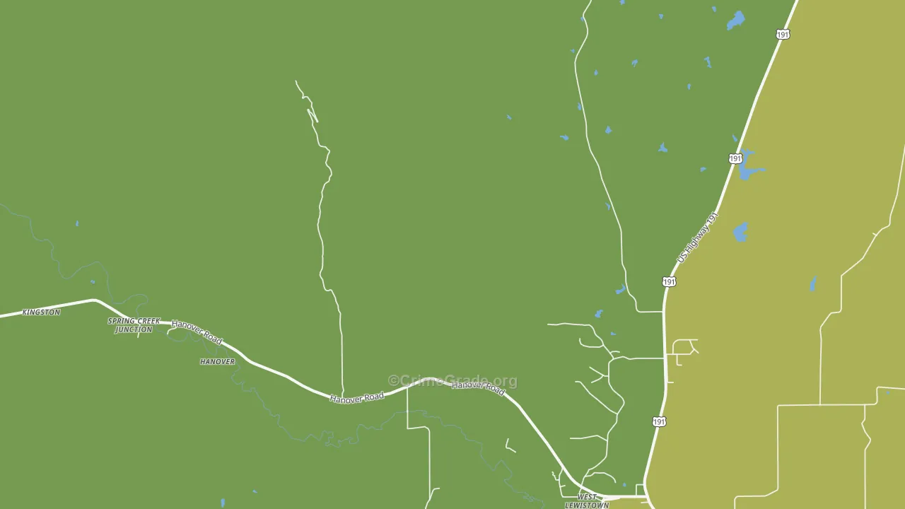 West Lewistown, MT Map of Vandalism Rates