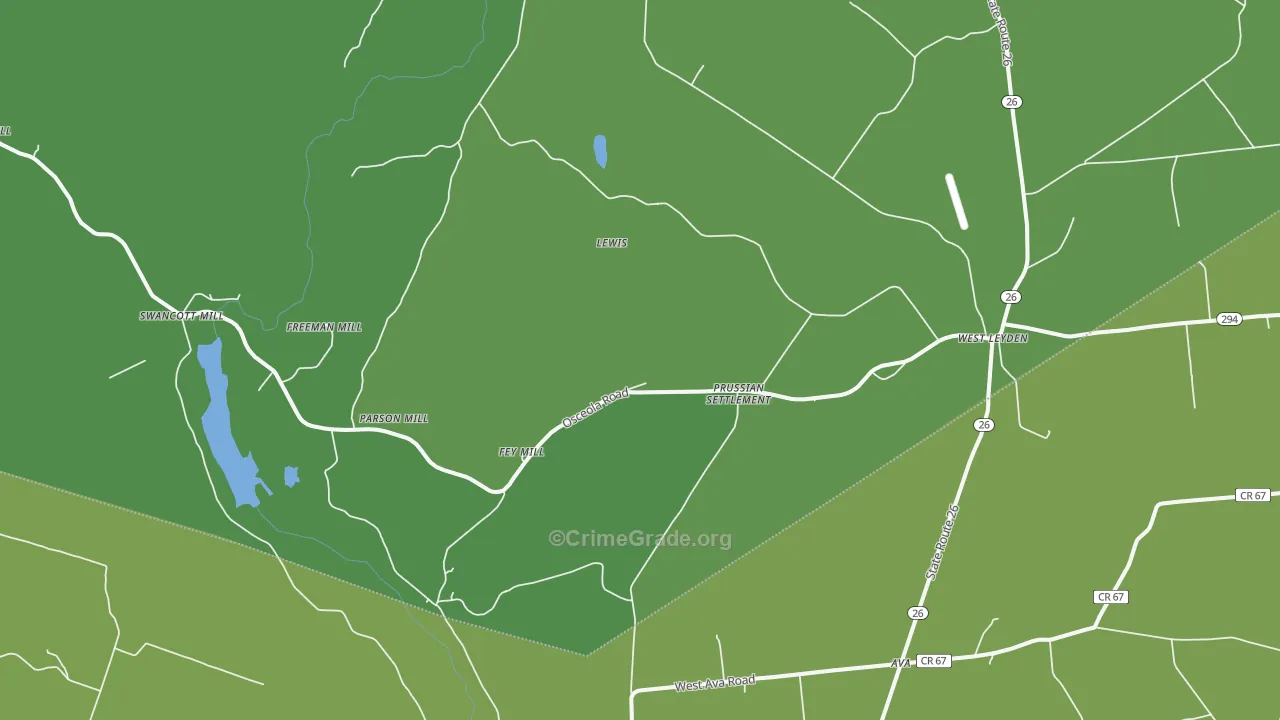 West Leyden, NY Map of Vandalism Rates