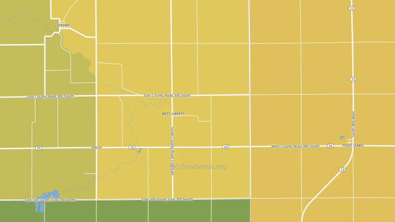 West Liberty, IN Map of Vandalism Rates