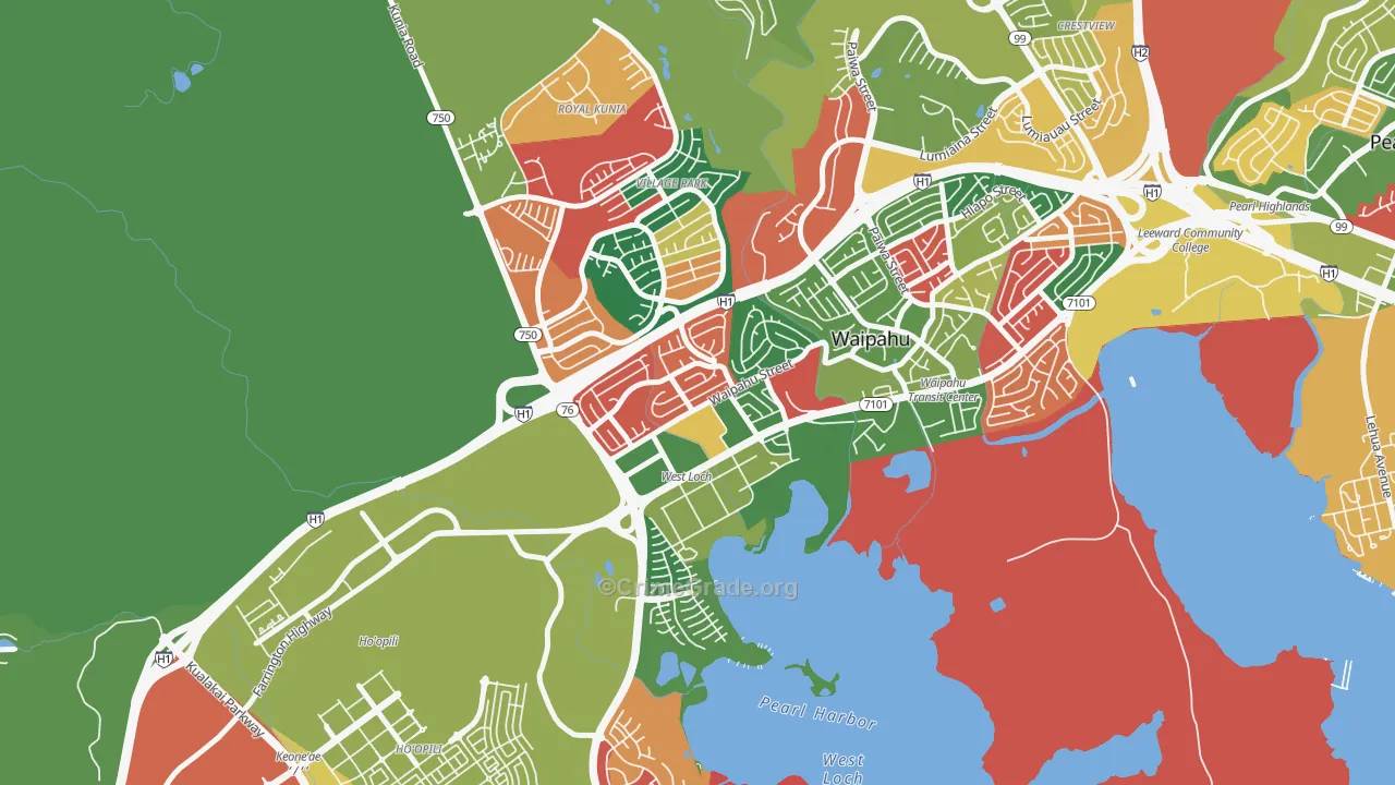 West Loch, Waipahu, HI Map of Vandalism Rates