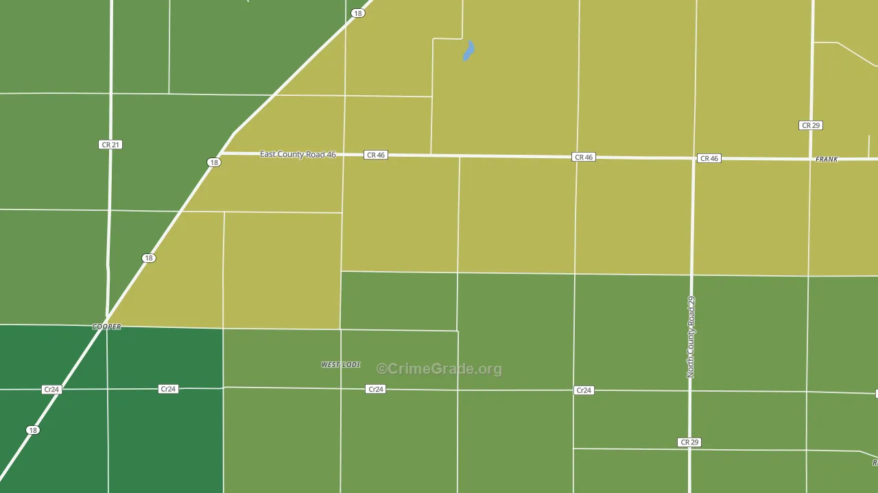 West Lodi, OH Map of Vandalism Rates