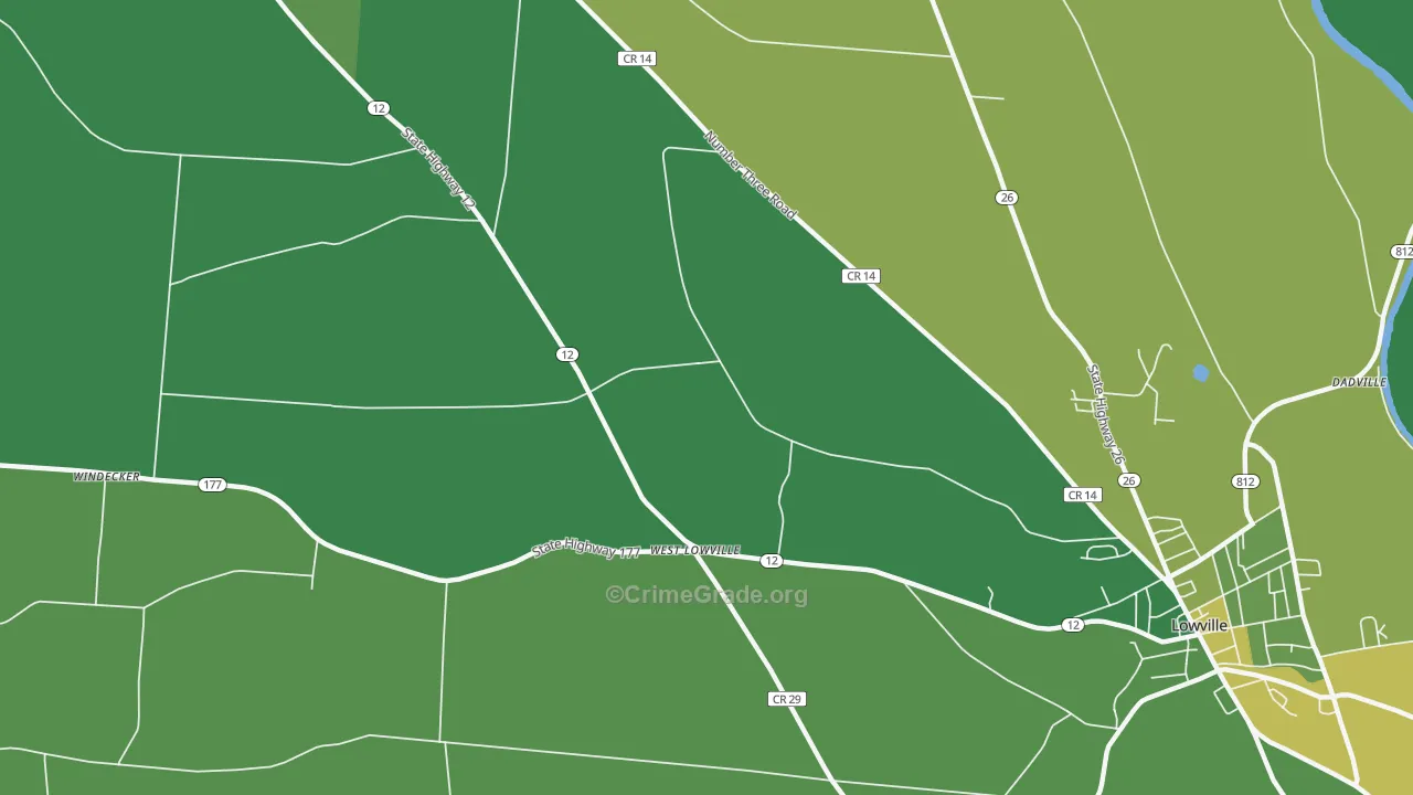 West Lowville, NY Map of Vandalism Rates