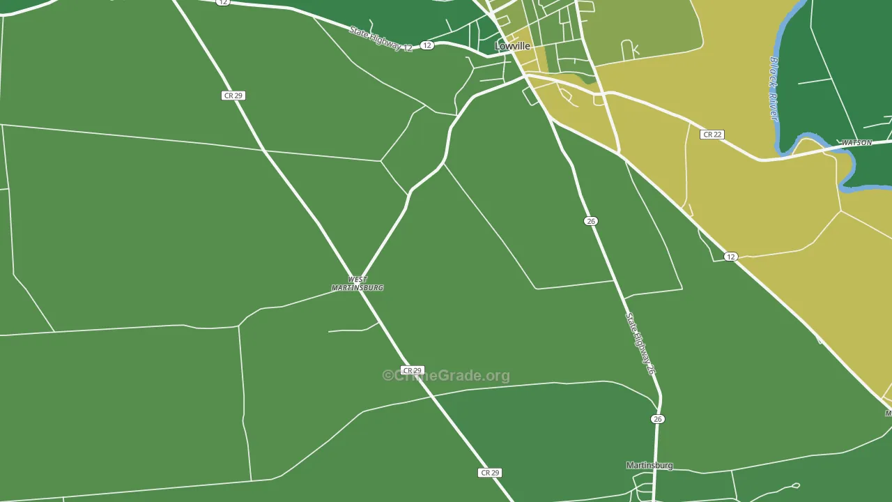 West Martinsburg, NY Map of Vandalism Rates