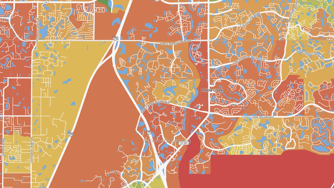 West Meadows, Tampa, FL Map of Vandalism Rates