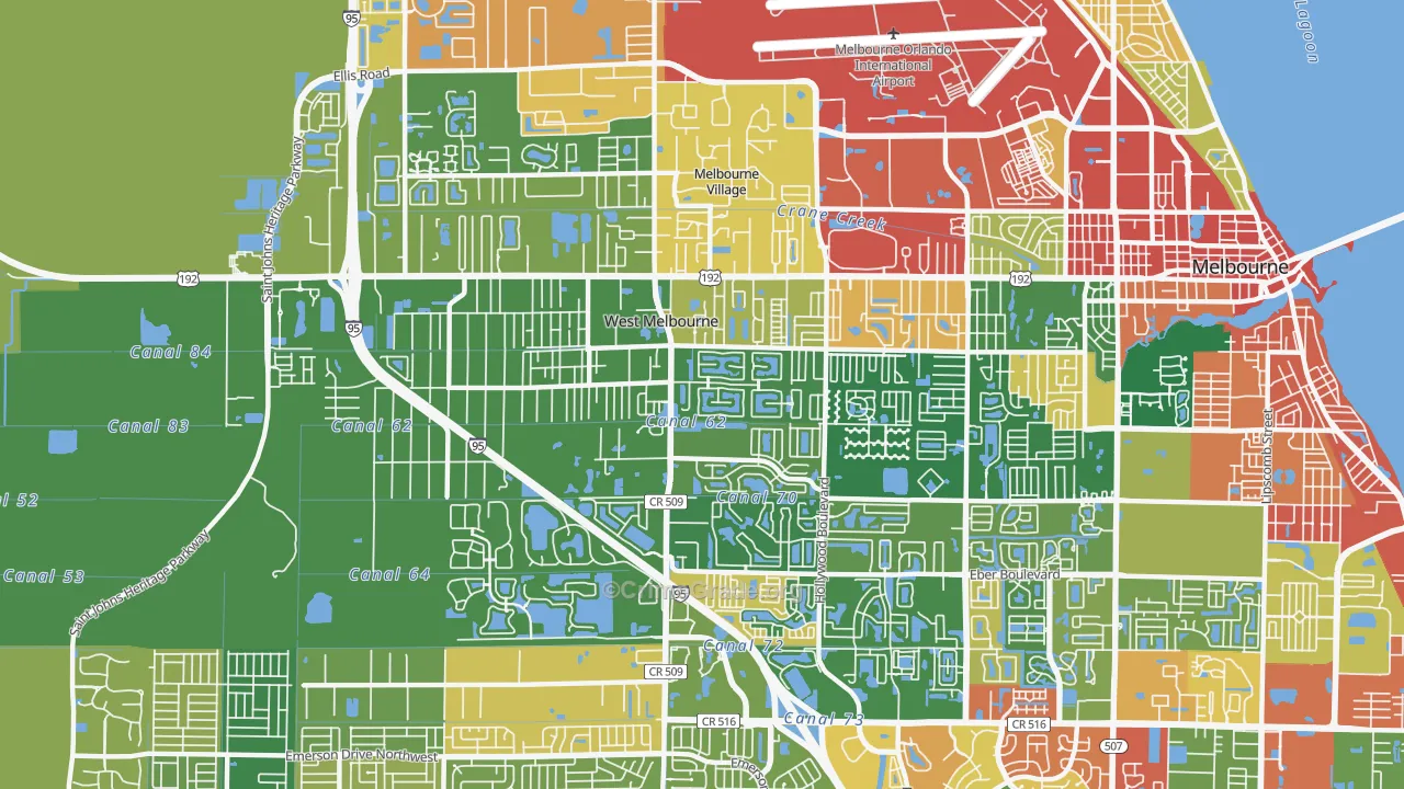 West Melbourne, FL Map of Vandalism Rates