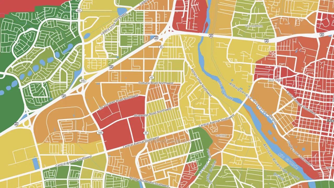 West Mesa, Albuquerque, NM Map of Vandalism Rates