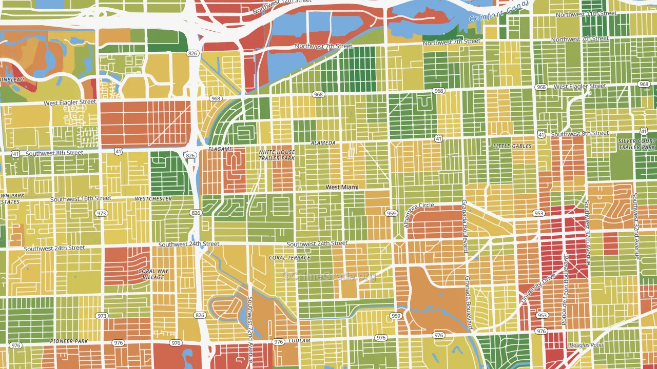 West Miami, FL Map of Vandalism Rates