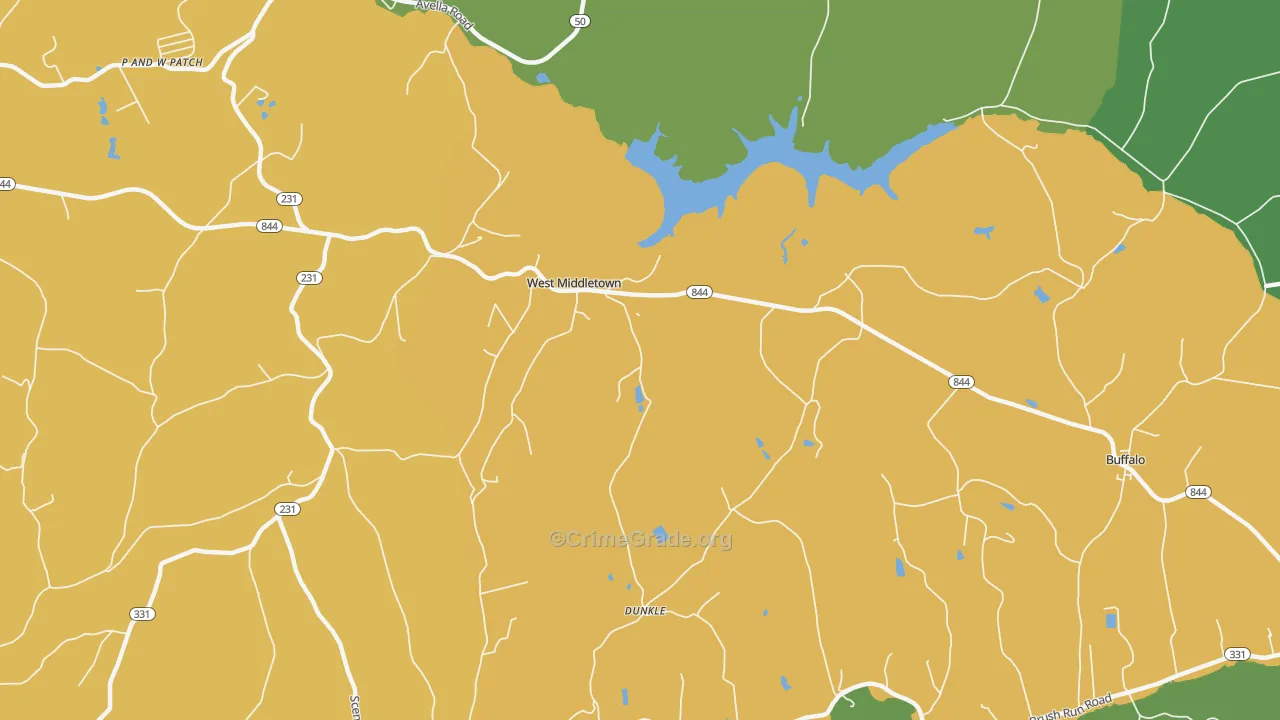 West Middletown, PA Map of Vandalism Rates