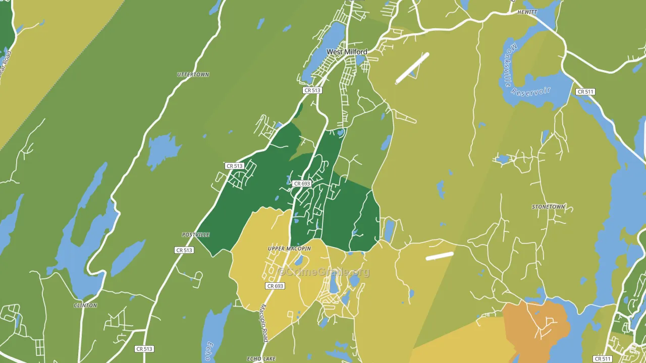 West Milford, NJ Map of Vandalism Rates