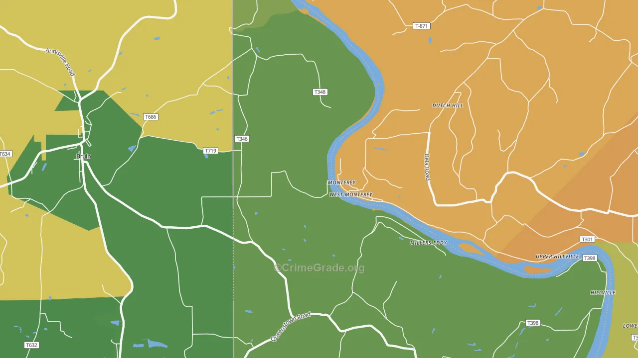 West Monterey, PA Map of Vandalism Rates