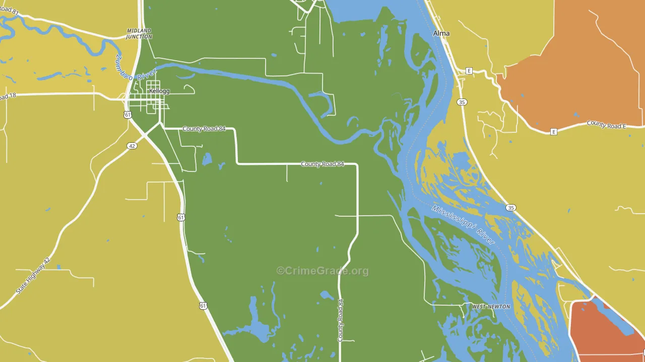 West Newton, MN Map of Vandalism Rates